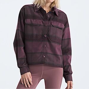THE NORTH FACE Women’s Valley Flannel Button Down Shacket Midnight Mauve XXL